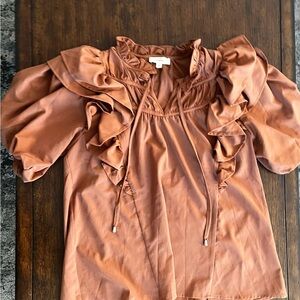 Entro Ruffled Terracotta Brown Blouse 🤎